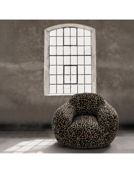 Fauteuil Balou fausse fourrure leopard opjet