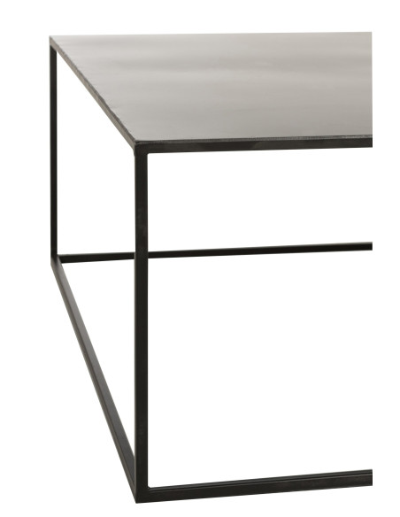 Table basse carrée en métal noir