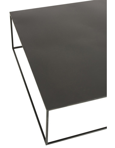 Table basse carrée en métal noir