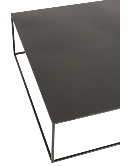 Table basse carrée en métal noir