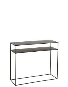 Console Rectangulaire 2 Étagères Métal NoirJ-Line86173