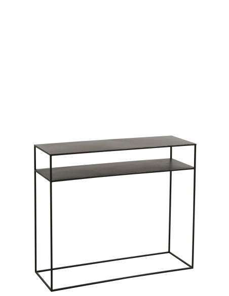 Console Rectangulaire 2 Étagères Métal NoirJ-Line86173