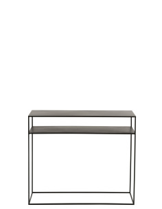 Console Rectangulaire 2 Étagères Métal NoirJ-Line86173 2