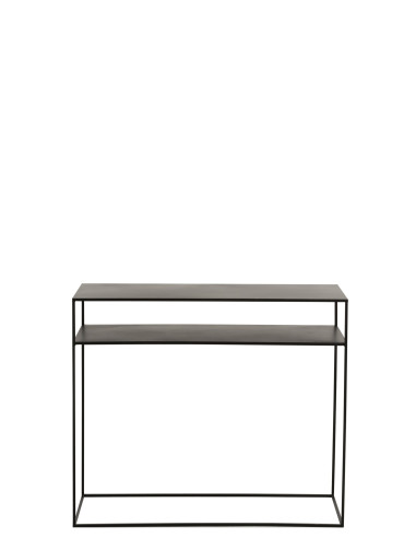 Console Rectangulaire 2 Étagères Métal NoirJ-Line86173