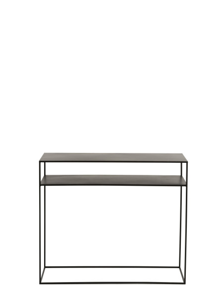 Console Rectangulaire 2 Étagères Métal NoirJ-Line86173