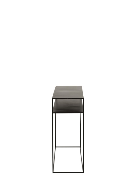 Console Rectangulaire 2 Étagères Métal NoirJ-Line86173